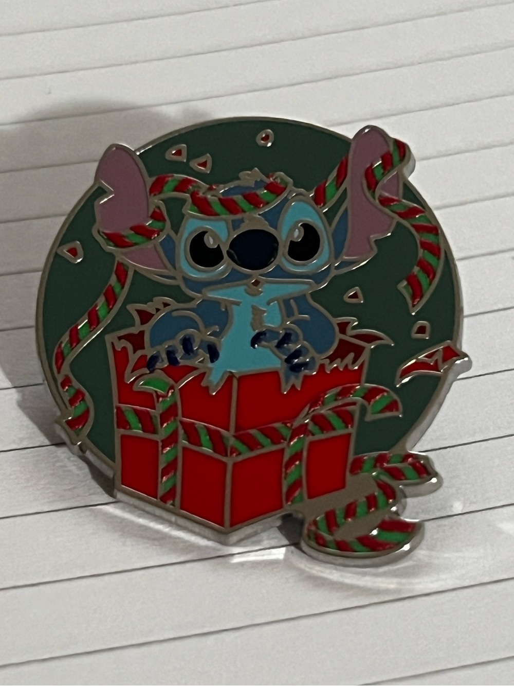 Disney Stitch Holiday Enamel Pin - Blue & Red